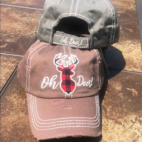 PLAID OH DEER WASHED VINTAGE BALLCAP - Picture 9 of 11